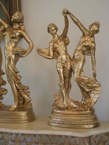 gs2 statue gold 2 two ladies antique style