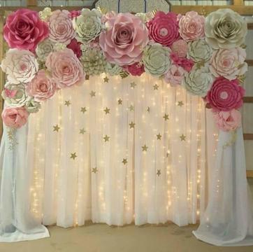 Paper Flowers Wall Decor-Weddings,Birthdays,Bridal showers