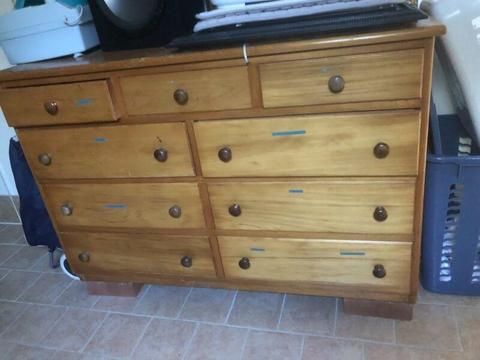 Solid timber chest of drawers