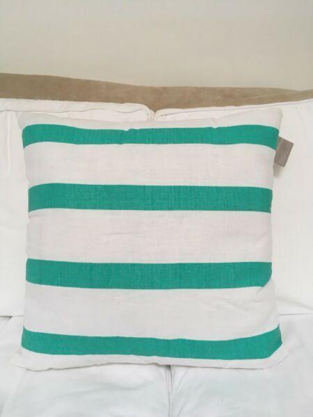 Sofa Green Stripe Reversible Cushion