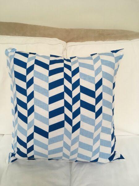 Sofa Blue Geometric Cushion