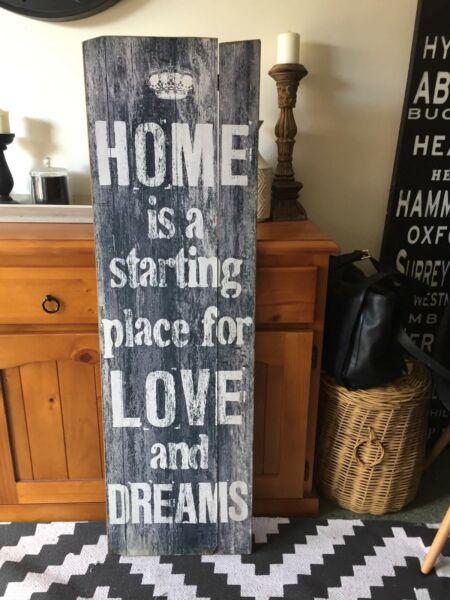 Wooden Wall Sign 36cm x 120cm MOVING SELLOFF