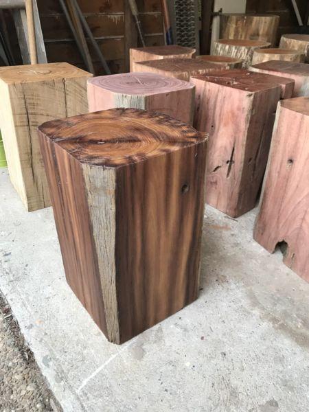 Recycled timber side tables