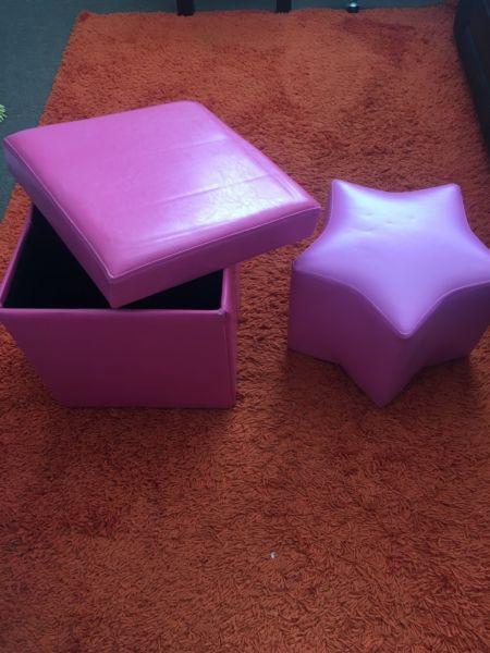 Foot Stool with storage and kids seat