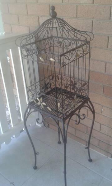 Decorative bird cage on stand