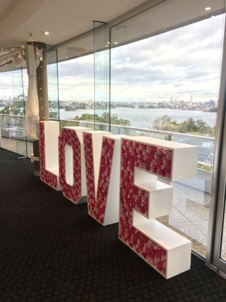 For Sale - Large Rose Filled Marquee Love Letters