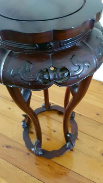 Chinese carved pedestal plant stand