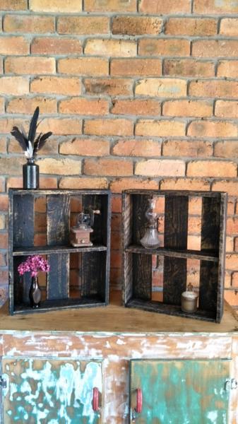 Gorgeous Pair of Rustic Shabby Chic Wall Shelves