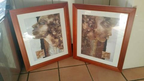 Framed wall prints. 71h x 60w. Home decorations