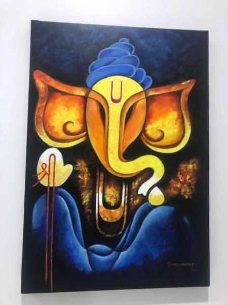 Beautiful Ganesha on Canvas 75 cm by 55cm approx