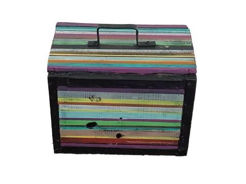 Colourful painted timber box