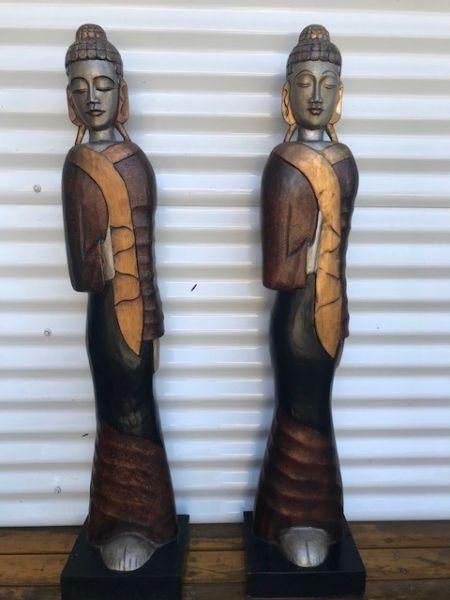 Thai Lady Statues wooden