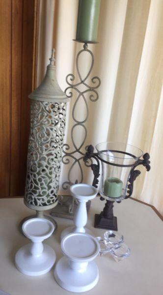 Candle holder $5.00 tall French green metal