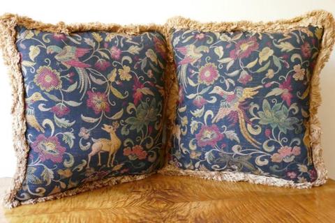 Matching pair of patterned cushions