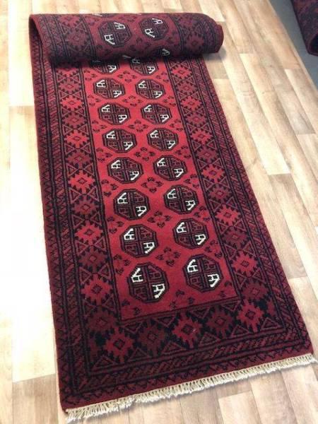 BRAND NEW Hand Knotted Indo Afghan Wool Rug Runner 305*80