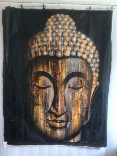 Huge painted Buddha canvas
