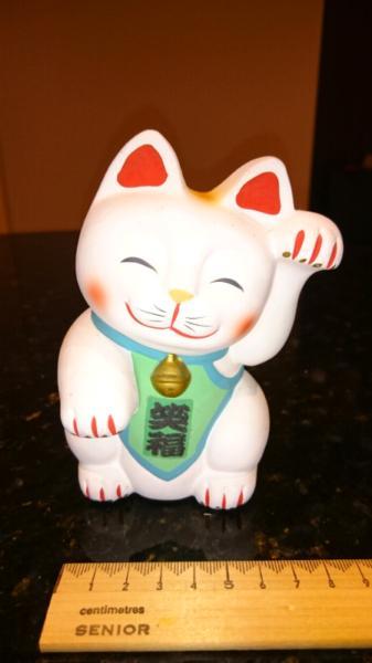 Pottery Cat Piggy Bank Ornament
