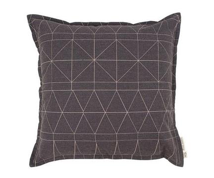 Square 100% cotton cushion - Modern Angles by Pony Rider - Black