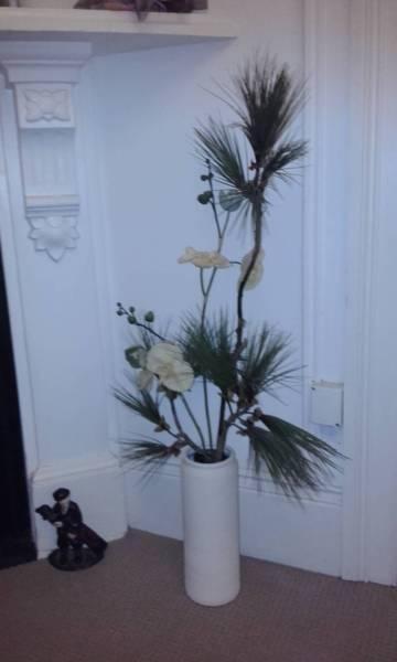 TALL.artificial plant in white flower pot....102CM HIGH
