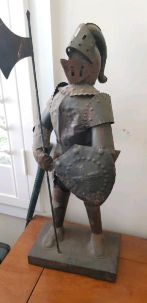 Metal decorative knight in armour