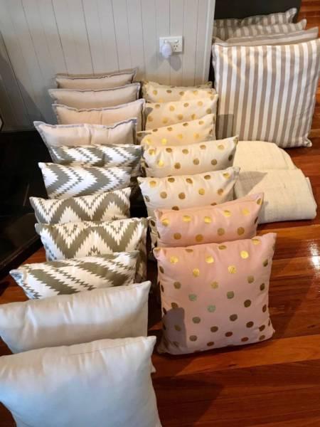 Selection of 33 stylish cushions - great condition