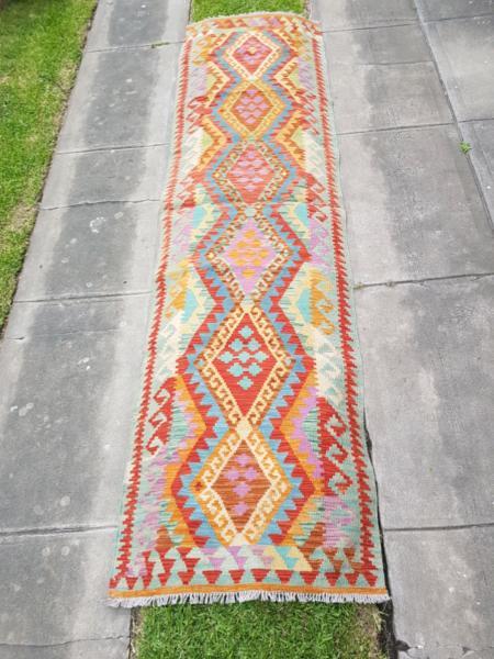Hand made wool rug from Afghanistan Hall Runner 3m x 80cm