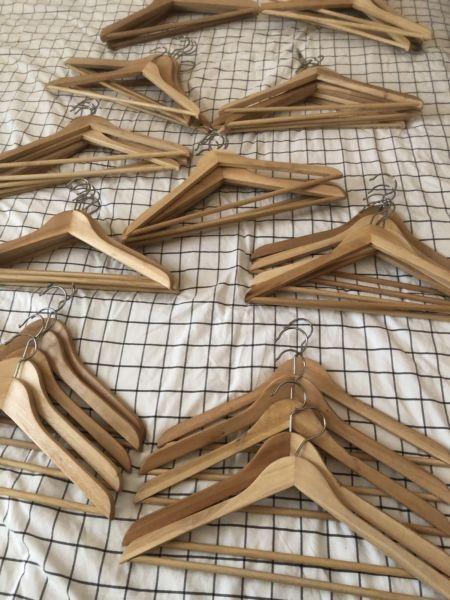 50 wooden coat dress shirt hangers