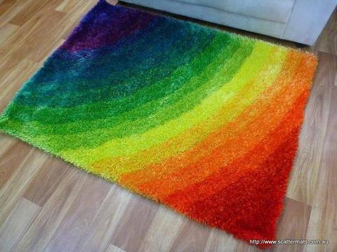 Vibrant Loud Shaggy Rainbow Rugs