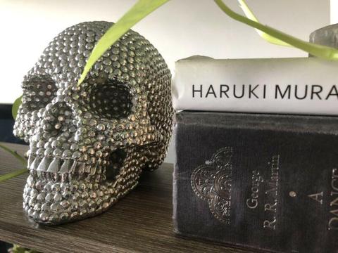 Diamanté sparkly skull - med sized