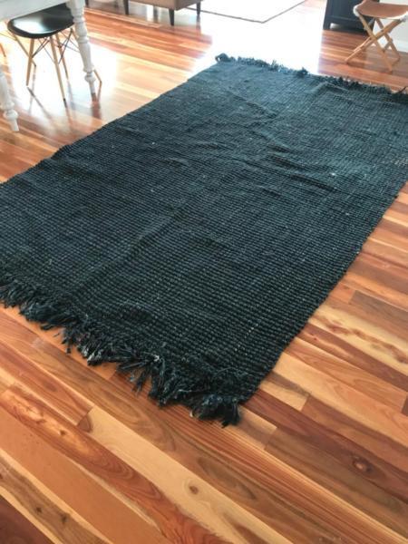 Large hessian rug