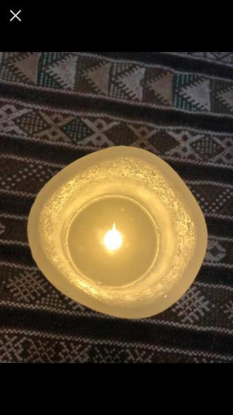 LED candle white wax texture X40 with batteries