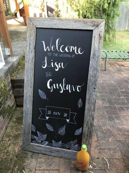 Rustic wooden welcome sign - wedding or party