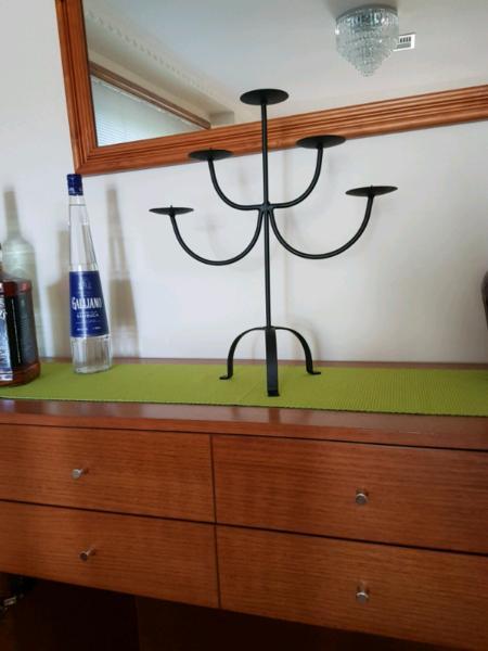 WROUGHT IRON CANDELABRA TABLE MANTLE PIECE