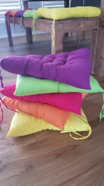 Bright Coloured Chair Cushions x 10