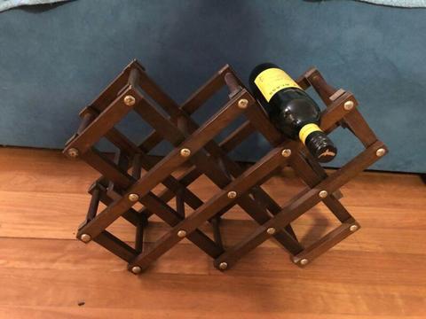 Folding vintage wine rack
