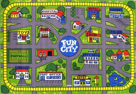 Fun City KIDS FLOOR RUG 150 x 100 cm