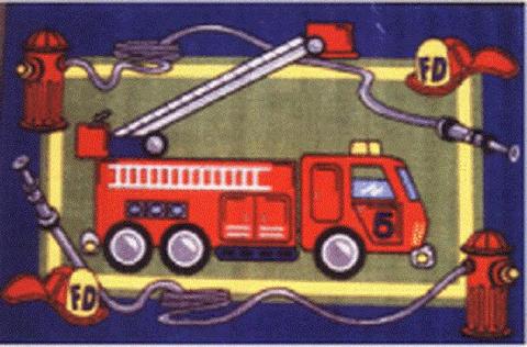 Fire Engine KIDS FLOOR RUG 150 x 100 cm