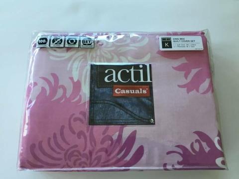 Actil King Bed Quilt Cover Set - 100% Cotton - New/Unopened