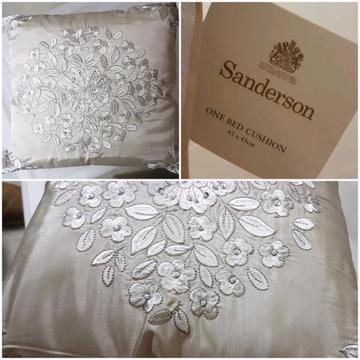 BNWT Sanderson beaded cream cushion