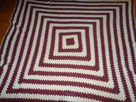 Large Crochet wool blanket