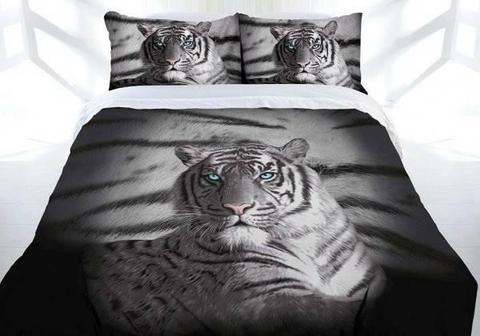 Blue Eyes Striped Tiger Quilt Cover Set by Just Home