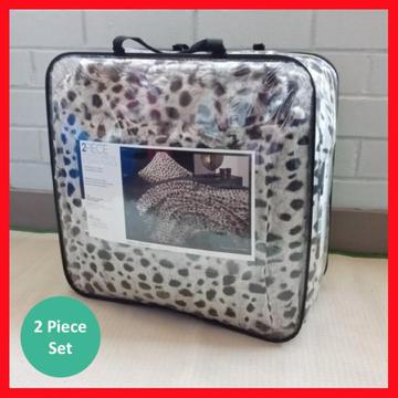 NEW Throw & Cushion Pack Leopard Faux Fur for bedroom / AirBnB
