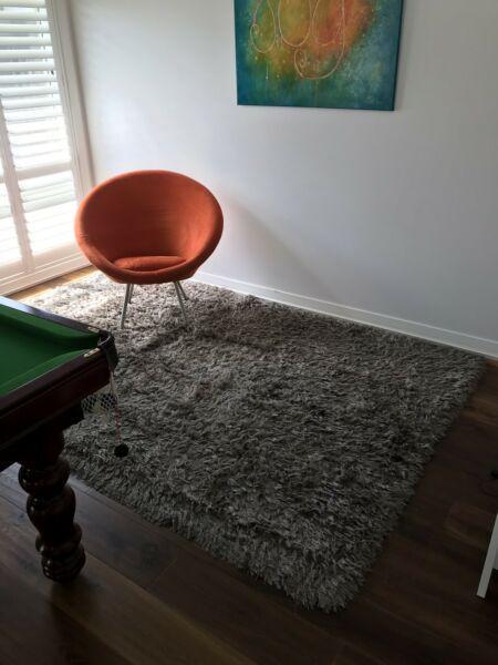 Shaggy pile rug 190 cm x 290 cm. Colour: pewter