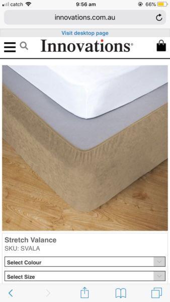 King size suede valance cream/beige/taupe colour bed wrap