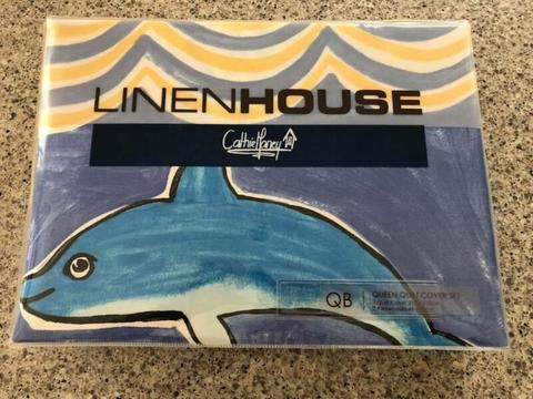 Linen House Queen Size bed Doona Dolphins Cover set - BRAND NEW