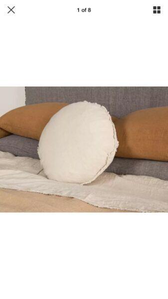 FLOCCA MACARON Cushion 100% Linen & Feather, Rosa RRP $134