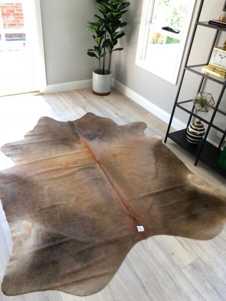 Brown cowhide rug premium quality direct from importer
