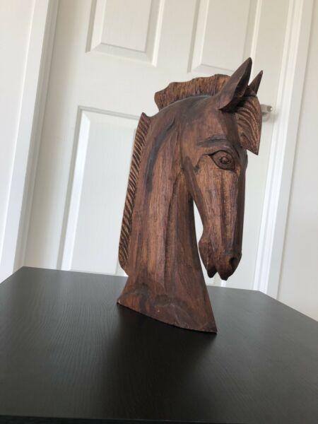 Vintage Wooden Horse Head