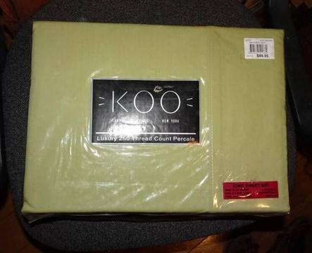 NEW KOO King Size Sheet Set Luxury 100% Cotton Percale -Pistachio