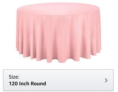 Light pink round tablecloths x 4